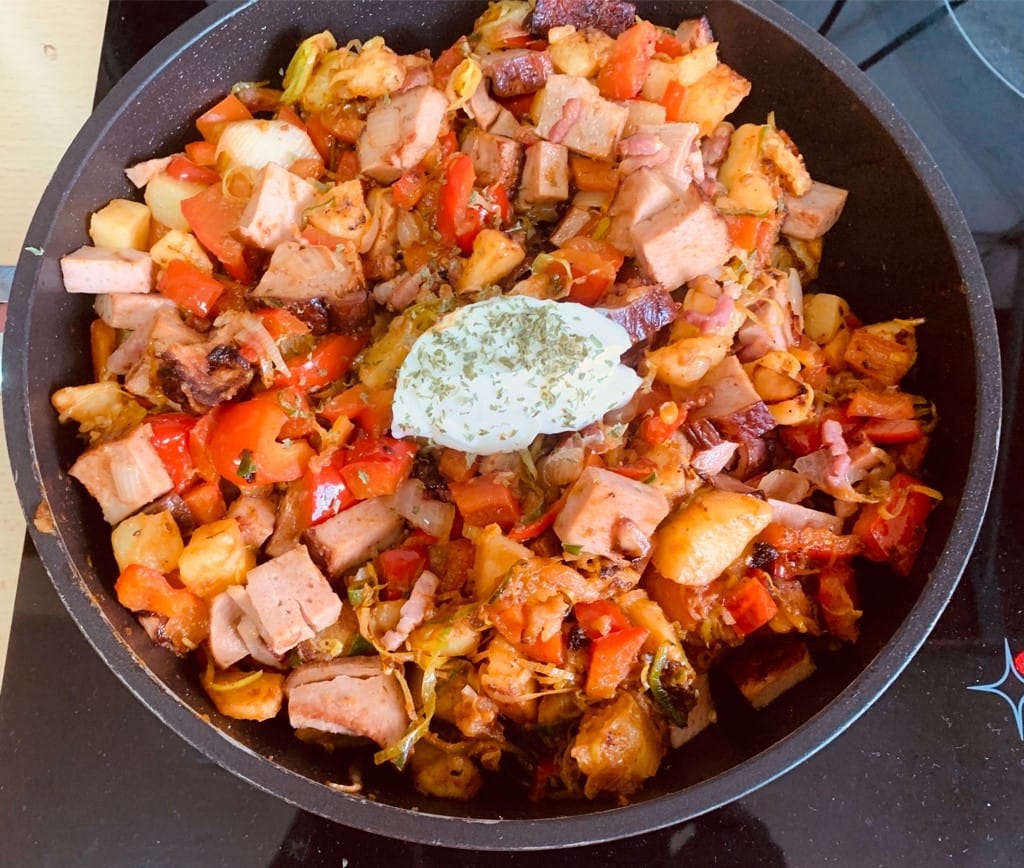Leberkäse-Pfanne